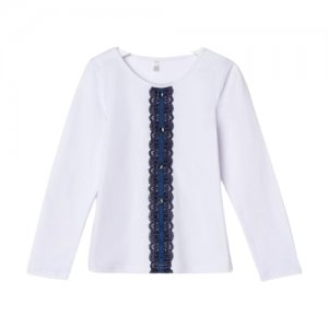Школьная блузка для девочки, цвет белый, рост 134 см Мануфактурная лавка. Цвет: белый