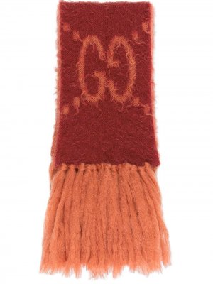 Жаккардовый шарф с узором GG Gucci. Цвет: красный