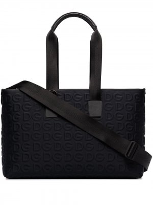 Дорожная сумка с тисненым логотипом Dolce & Gabbana. Цвет: черный