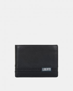 Черный кожаный кошелек с портмоне в американском стиле , Liberto