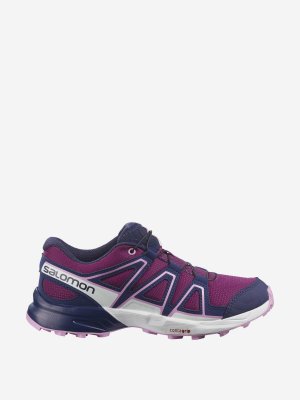 Полуботинки для девочек Speedcross J, Фиолетовый Salomon. Цвет: фиолетовый