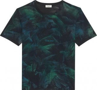 Футболка Tie Dye T-Shirt 'Black/Green', черный Saint Laurent