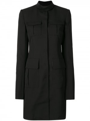 Однобортное пальто с карманами Vera Wang. Цвет: черный