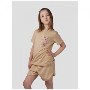 Пижама детская, Rich Line Home Decor, P-2007/Бежевый-жираф-158