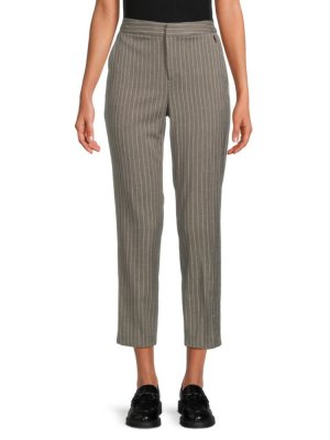 Полосатые укороченные брюки , цвет Grey Multi Tommy Hilfiger