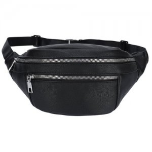 Универсальная кожаная поясная сумка — стильная и вместительная OPS-0157/1 OrsOro. Цвет: черный