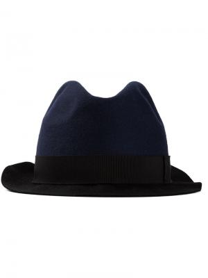 Шляпа Трилби с контрастной отделкой Lanvin. Цвет: синий