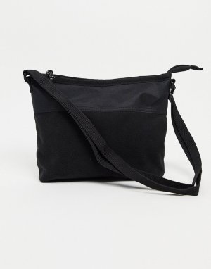 Черная сумка через плечо из нейлона и флиса -Черный цвет ASOS DESIGN