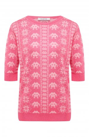 Пуловер из смеси кашемира и шелка Nervure. Цвет: розовый