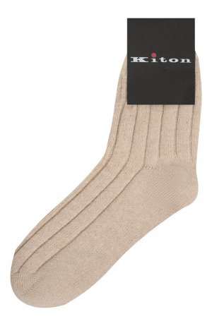 Кашемировые носки Kiton. Цвет: бежевый