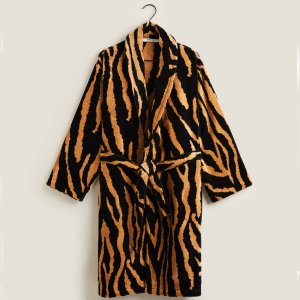 Халат Jacquard Tiger Dressing, коричневый/черный Zara Home