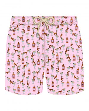 Пляжные шорты MC2 Saint Barth. Цвет: розовый+принт