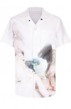 Хлопковая рубашка с принтом 11 by Boris Bidjan Saberi. Цвет: белый