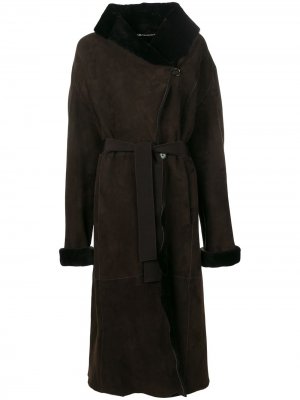 Пальто с широким воротником Liska. Цвет: коричневый