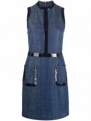 Джинсовое платье с контрастной отделкой Boutique Moschino. Цвет: синий