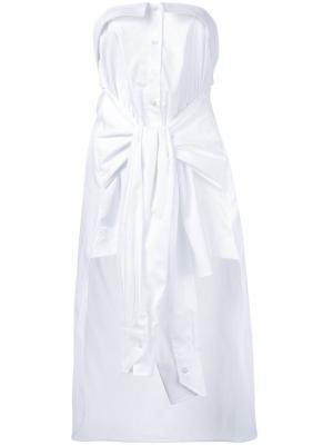 Блузка без бретелек Co-Mun. Цвет: белый