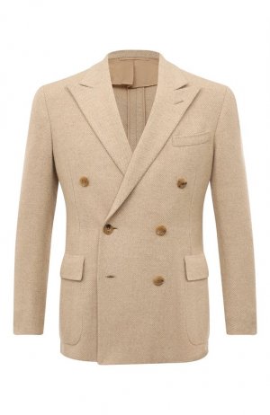Шерстяной пиджак Ralph Lauren. Цвет: бежевый