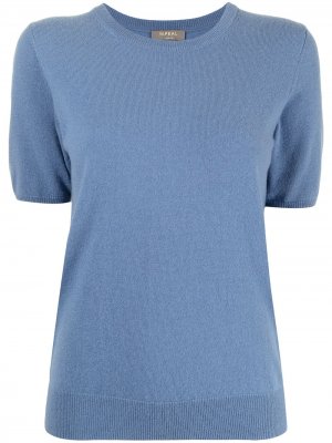 Кашемировая футболка с круглым вырезом N.Peal. Цвет: синий