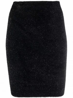 Мини-юбка 1990-х годов с эффектом металлик Alaïa Pre-Owned. Цвет: черный