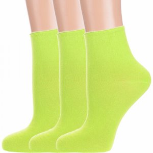 Носки , 3 пары, размер 25, зеленый ХОХ. Цвет: зеленый/салатовый