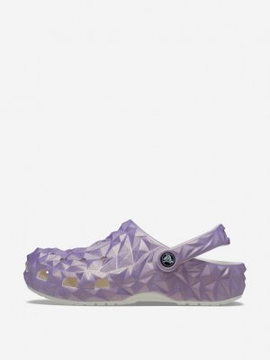 Сабо женские Classic Iridescent Geo Clog, Фиолетовый Crocs. Цвет: фиолетовый