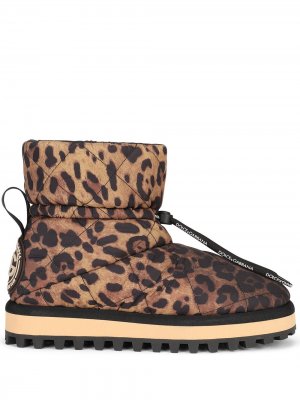 Ботинки City с леопардовым принтом Dolce & Gabbana. Цвет: коричневый