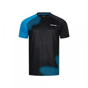 Футболка DONIC T-Shirt Peak black/cyan, размер M, синий. Цвет: синий/черно-синий