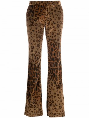 Расклешенные брюки с леопардовым принтом ETRO. Цвет: коричневый
