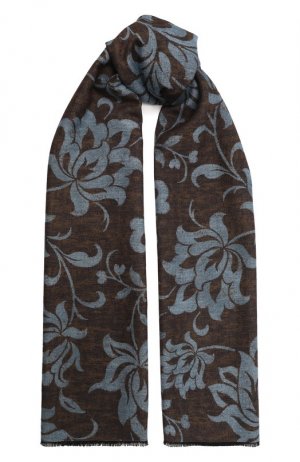 Шелковый шарф Kiton. Цвет: коричневый