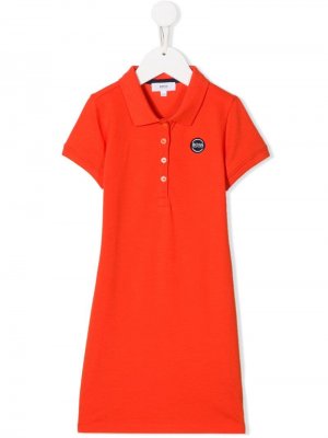 Платье-поло с логотипом Boss Kids. Цвет: оранжевый