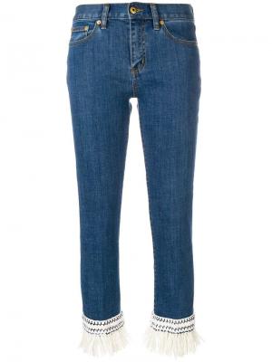 Укороченные джинсы Connor Tory Burch. Цвет: синий