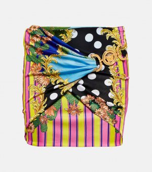 Мини-юбка Medusa Palm Springs с запахом VERSACE, разноцветный Versace