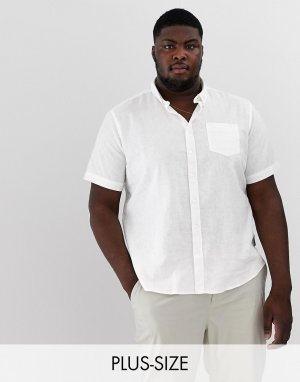 Льняная рубашка с короткими рукавами Plus-Белый French Connection