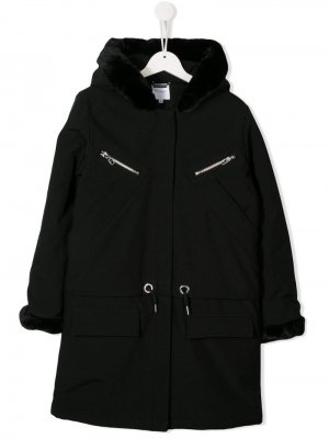 Пальто с капюшоном и вышивкой Givenchy Kids