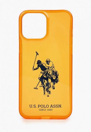 Чехол для iPhone U.S. Polo Assn. 13 Pro Max TPU FLUO Logo Big horse Hard Orange. Цвет: оранжевый