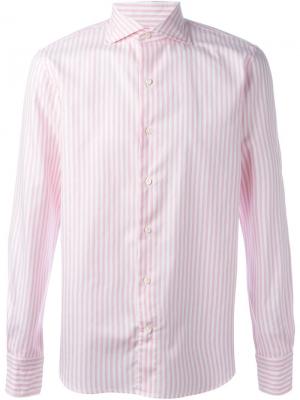 Полосатая рубашка Gabriele Pasini. Цвет: розовый и фиолетовый