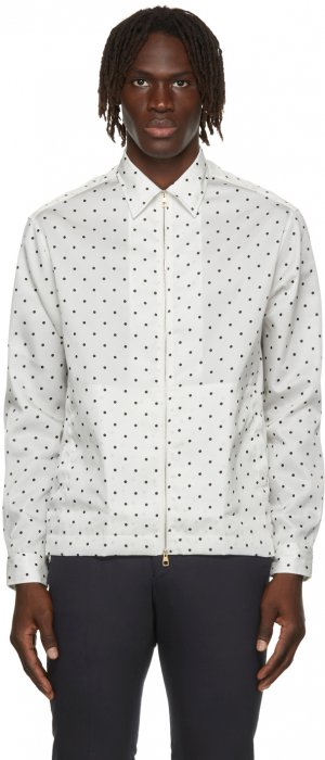 White Polka Dot Zip Shirt Dunhill. Цвет: 100 white