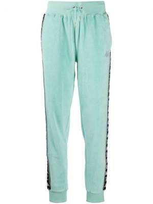 Фактурные спортивные брюки с логотипом Kappa. Цвет: зеленый