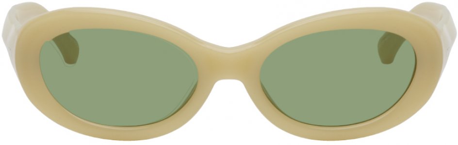 Желтые овальные солнцезащитные очки Linda Farrow Edition Dries Van Noten