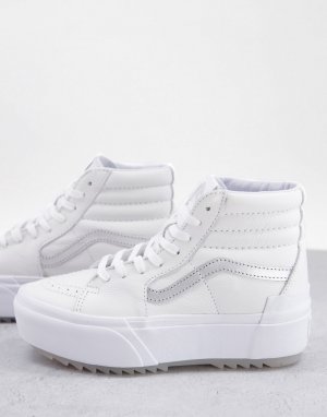 Высокие белые кроссовки с наборной подошвой SK8-Hi-Белый Vans