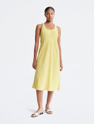 Платье-майка миди с круглым вырезом , зеленый Calvin Klein