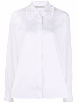 Рубашка с кружевом Alessandra Rich. Цвет: белый