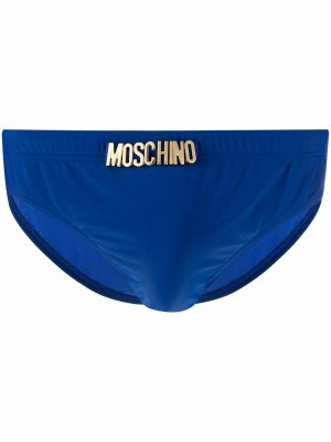 Плавки с логотипом Moschino. Цвет: синий