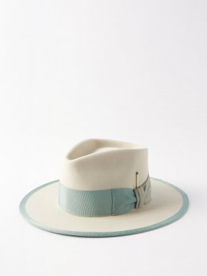 Фетровая шляпа-федора с отделкой в рубчик , серый Nick Fouquet