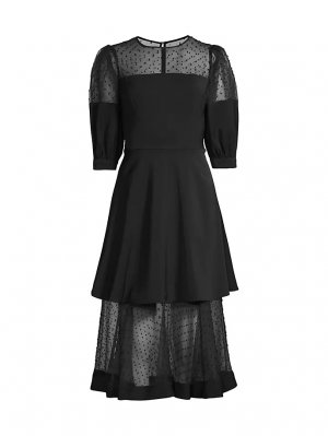 Многоуровневое платье Regina с разрезом , черный Black Halo