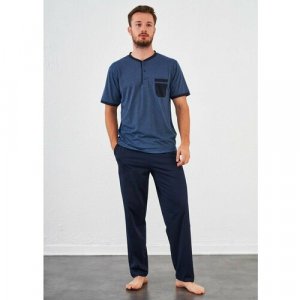 Пижама , футболка, брюки, размер 46, синий Relax Mode. Цвет: синий
