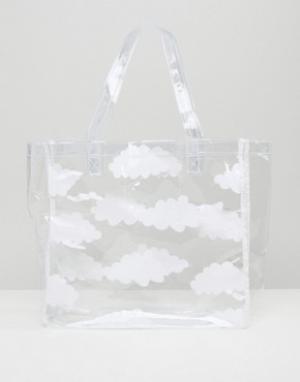Прозрачная сумка-тоут с облаками Lazy Oaf. Цвет: прозрачный