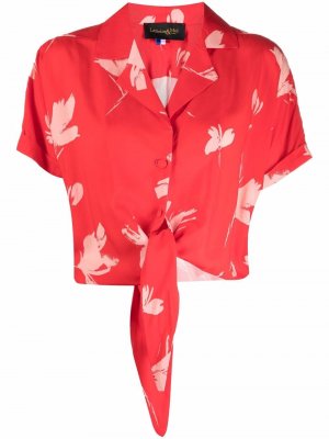 Рубашка с завязками и цветочным принтом La Seine & Moi. Цвет: красный