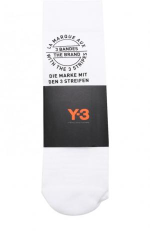 Носки с принтом Y-3. Цвет: белый