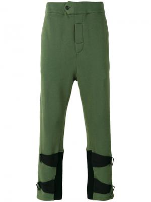 Спортивные брюки с ремешками на щиколотках Ann Demeulemeester. Цвет: зелёный